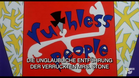 Titelbildschirm vom Film Unglaubliche Entführung der verrückten Mrs. Stone, Die