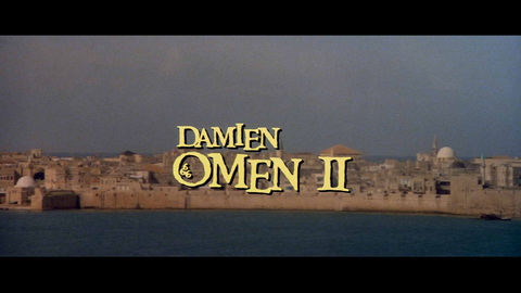 Titelbildschirm vom Film Omen II - Damien
