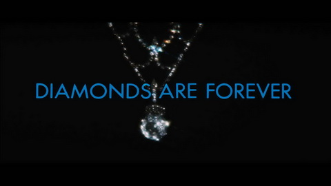 Titelbildschirm vom Film James Bond - Diamantenfieber